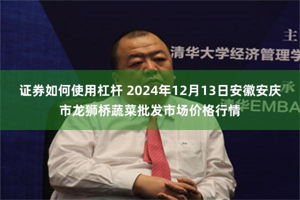 证券如何使用杠杆 2024年12月13日安徽安庆市龙狮桥蔬菜批发市场价格行情