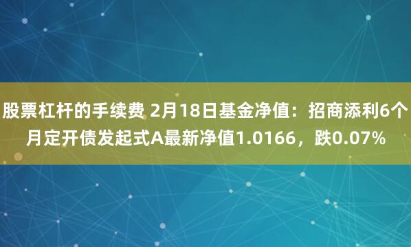 股票杠杆的手续费 2月18日基金净值：招商添利6个月定开债发起式A最新净值1.0166，跌0.07%